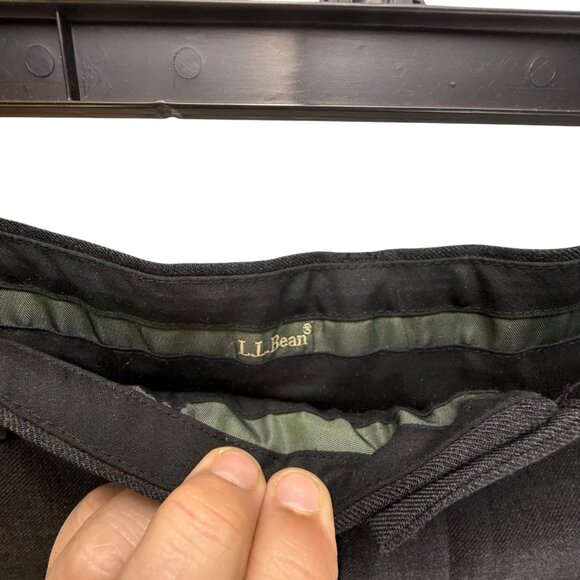 L.L. Bean Mens Classic Fit Black Chino Pants 100% Wool Size 34W Office Career - Picture 4 of 14
